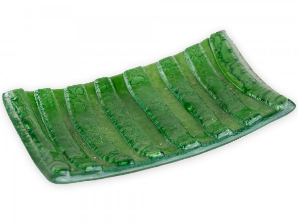 Seifenschale Glas, grün 15 x 10 cm